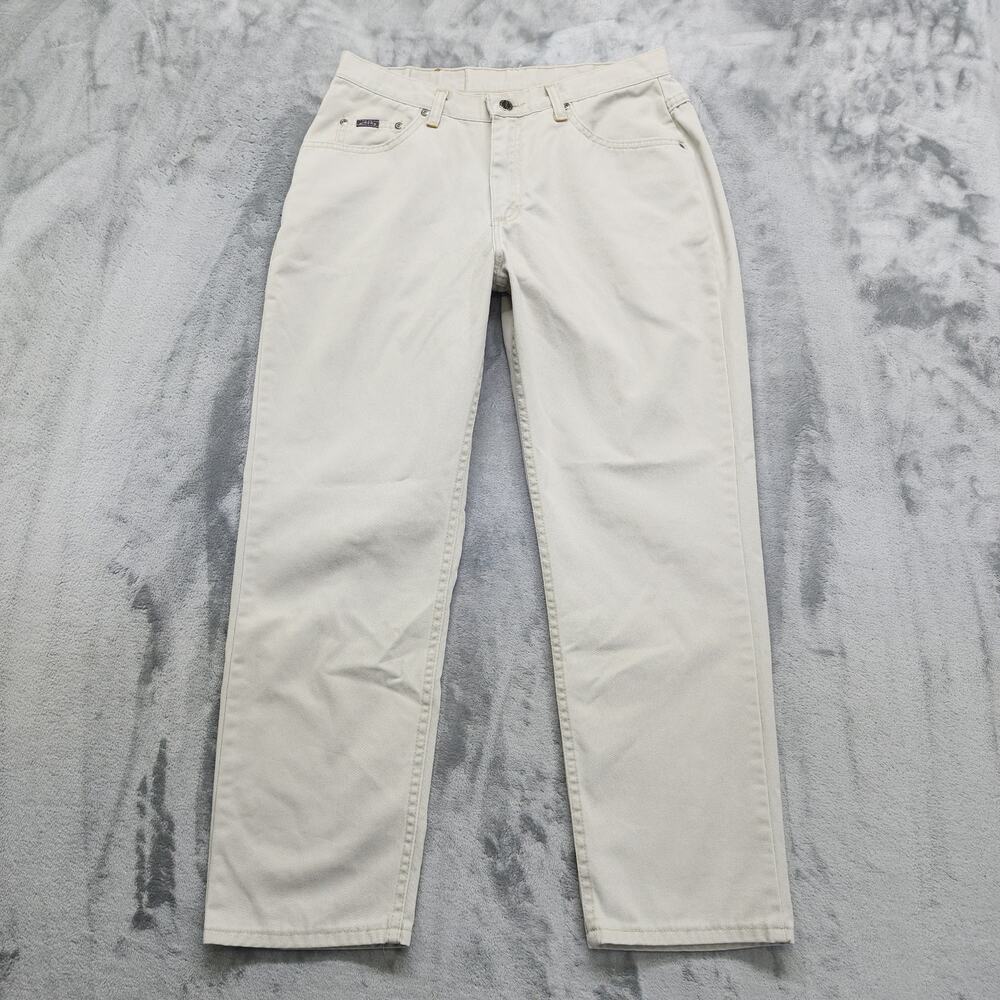 Vintage Riders Jeans Womens 12P Beige Mid Rise Ankle Cotton Denim Pockets Casual